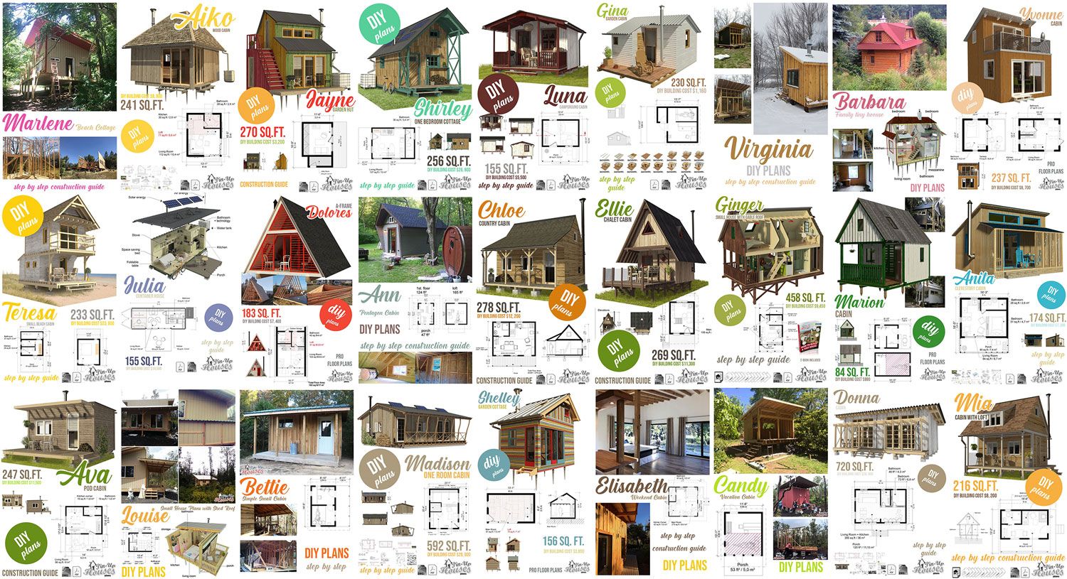 The 27 Best Small Cabin Plans (Garden Shed Plans, Micro Cottages, Small Houses) - Small Wooden