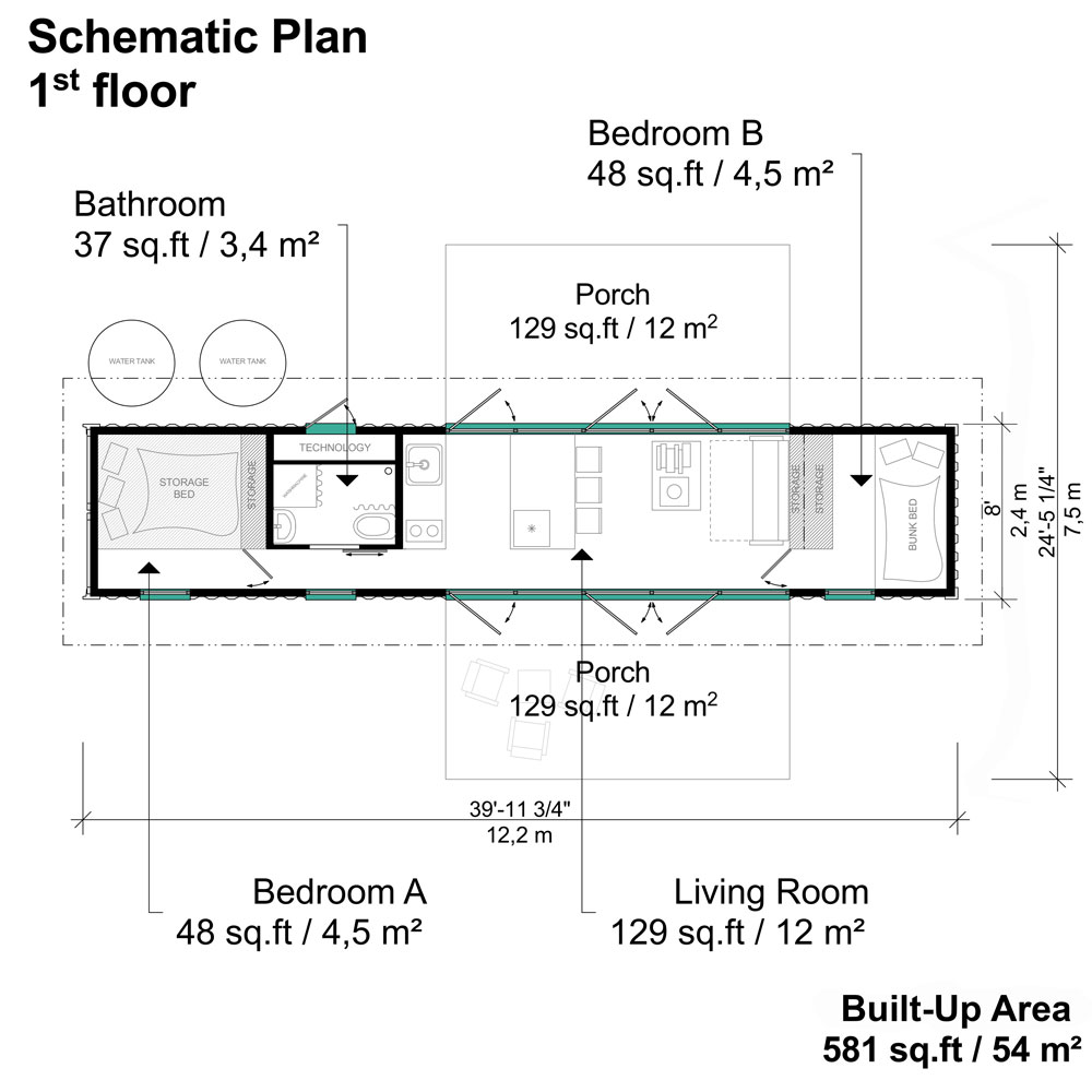 40ft Container House Plans