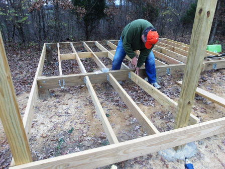 DIY concreted foundation posts