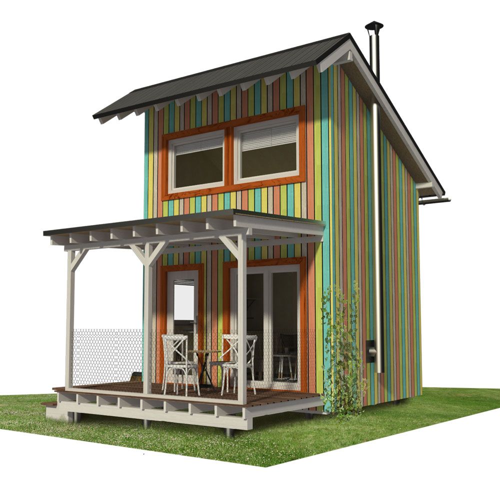 Kids Playhouse Plans DIY Backyard Storage Shed Micro Cottage Small Guest House 