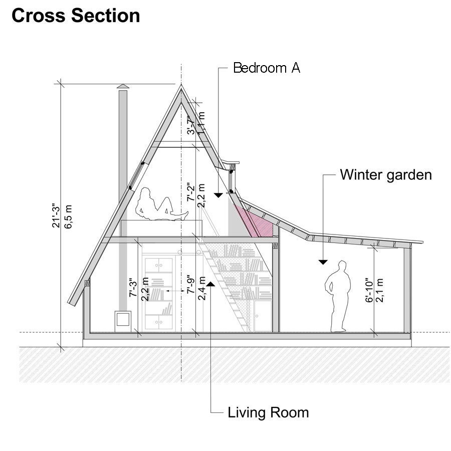A-Frame Cottage Plans - Pin-Up Houses, image size:900x900