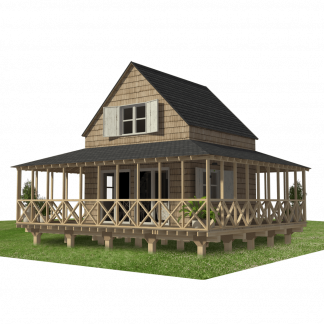 Cabin Plans with Wrap-around Porch