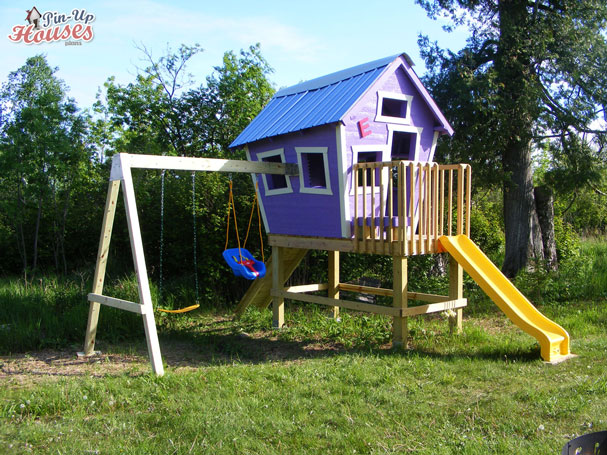 crooked wooden playhouse