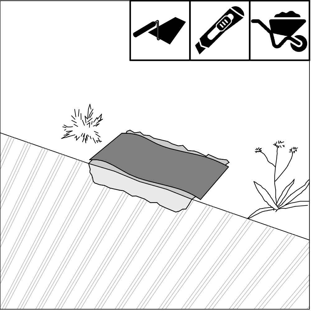 DIY masonry foundations asphalt sheet