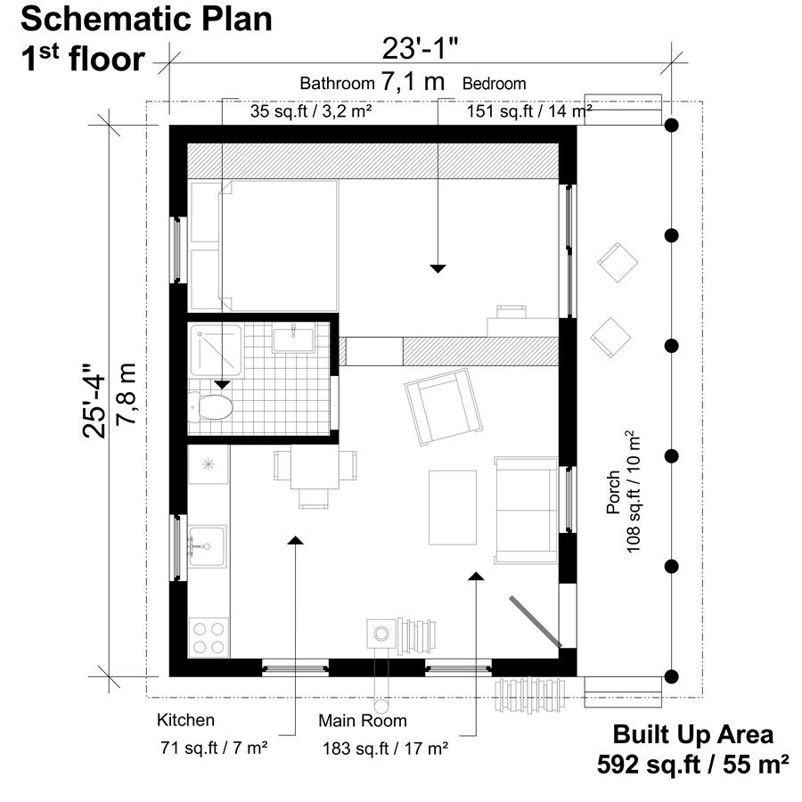 One Room Cabin Plans Madison