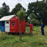 almost finished wooden cabin construction