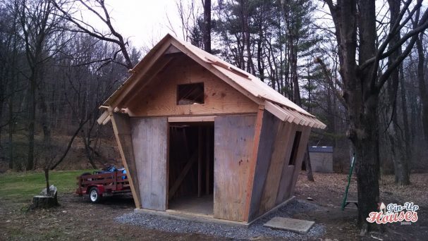 setting up framework for roof