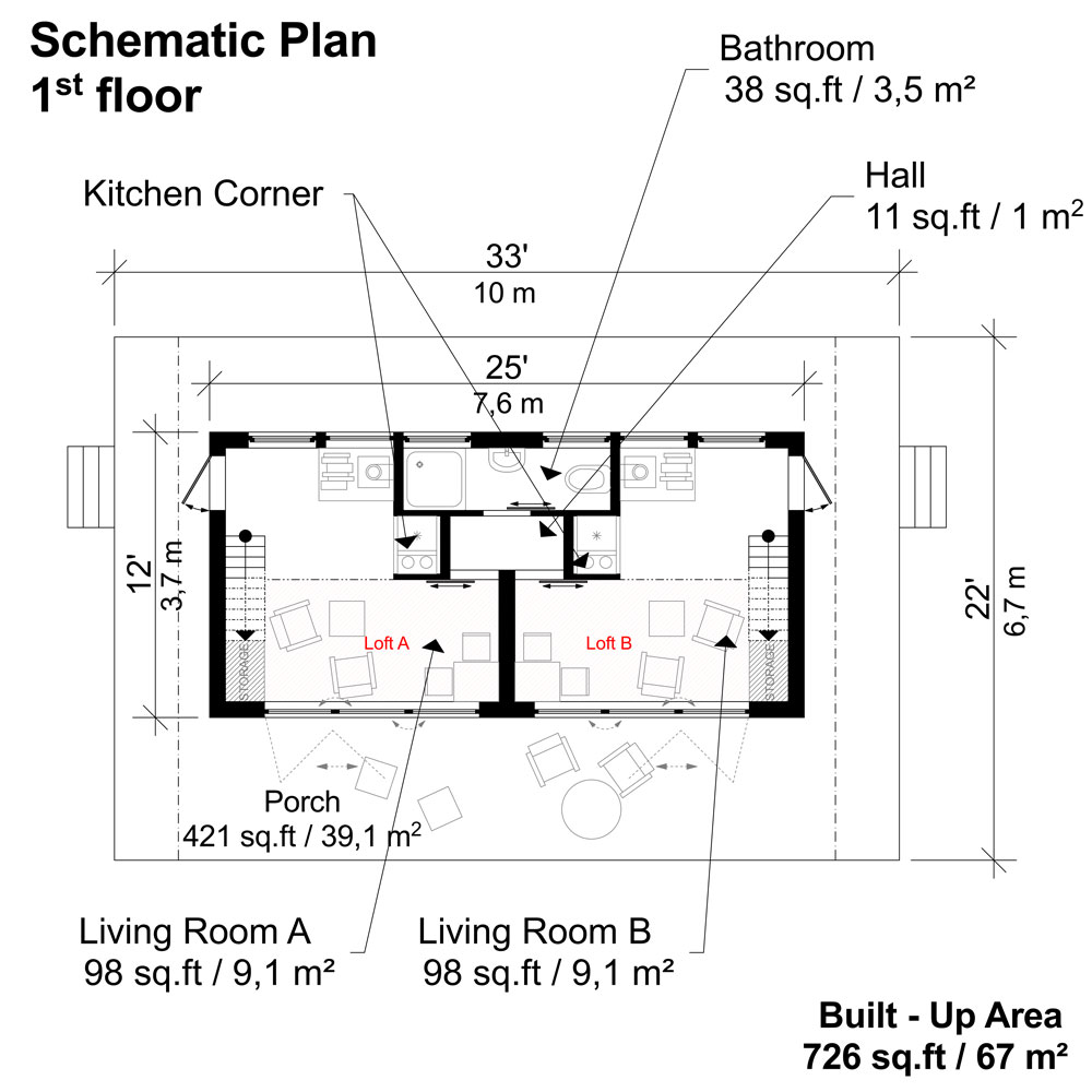 Guest Cottage Plans, image size:1000x1000