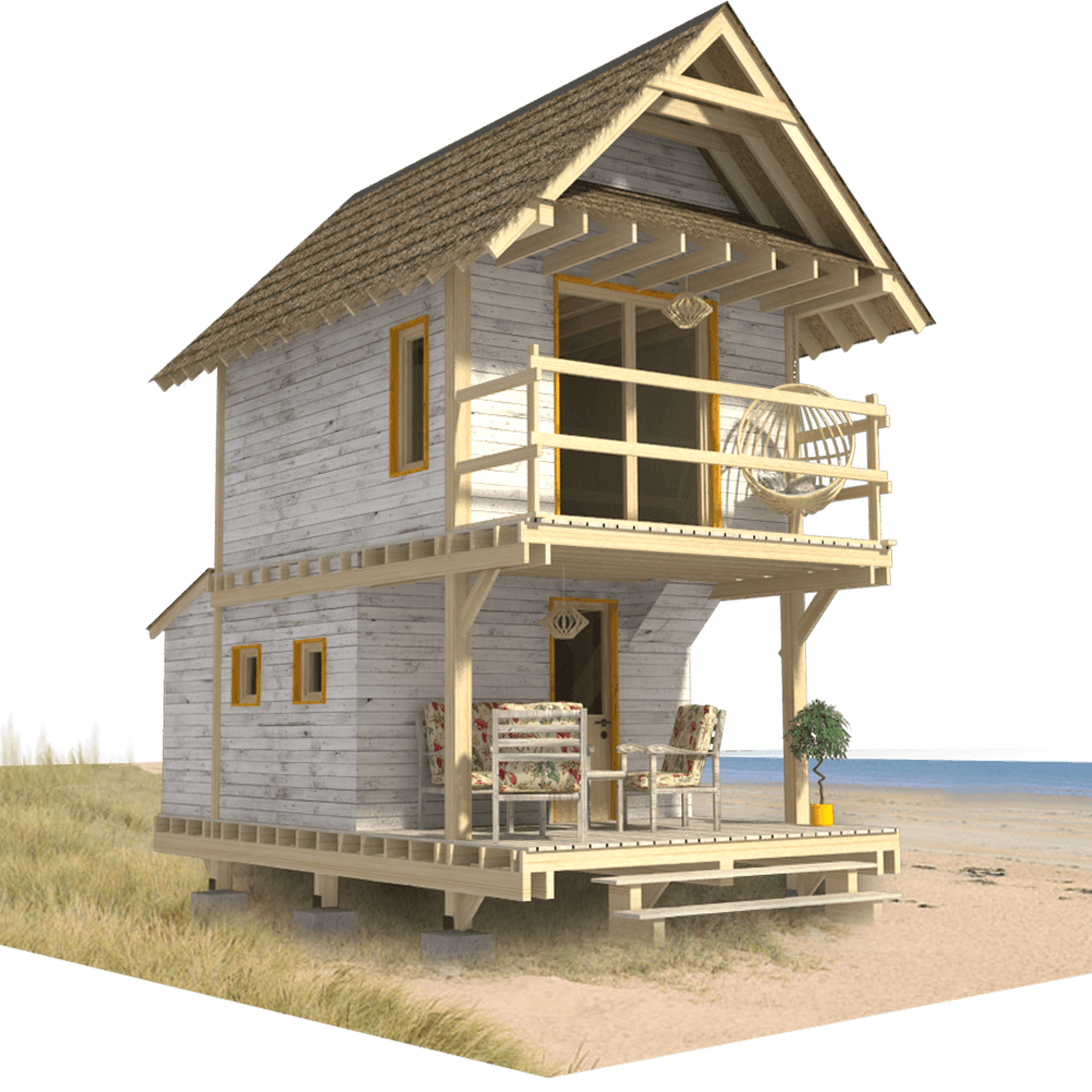 Small Beach  Cabin Plans 