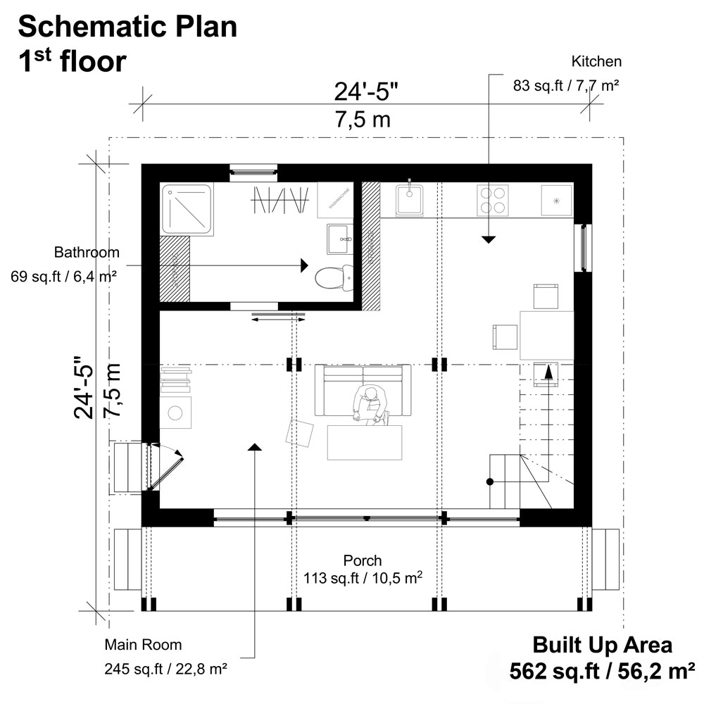 Two Story Flat Roof House Plans