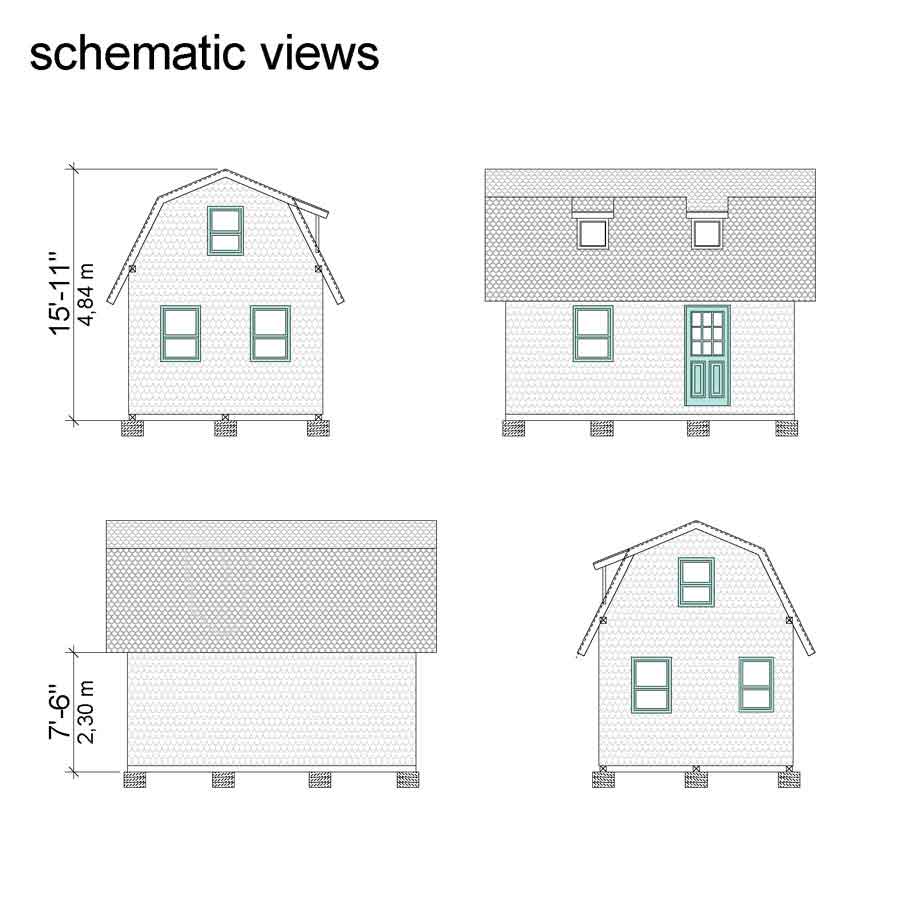 Small Gambrel Roof House Plans