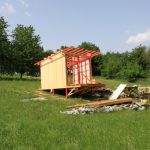 timber frame cabin construction wall cladding