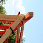 cabin timber frame roof connection detail