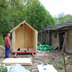 prefab tiny house construction in progress
