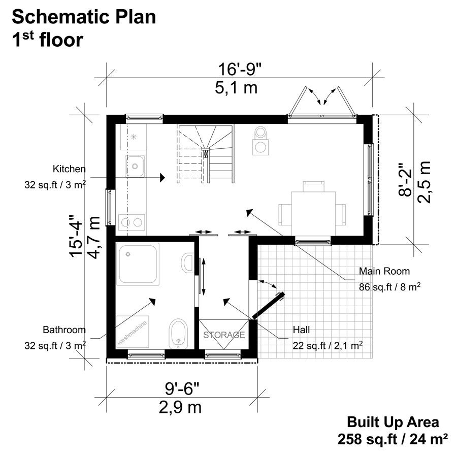 2 Bedroom Small House Plans